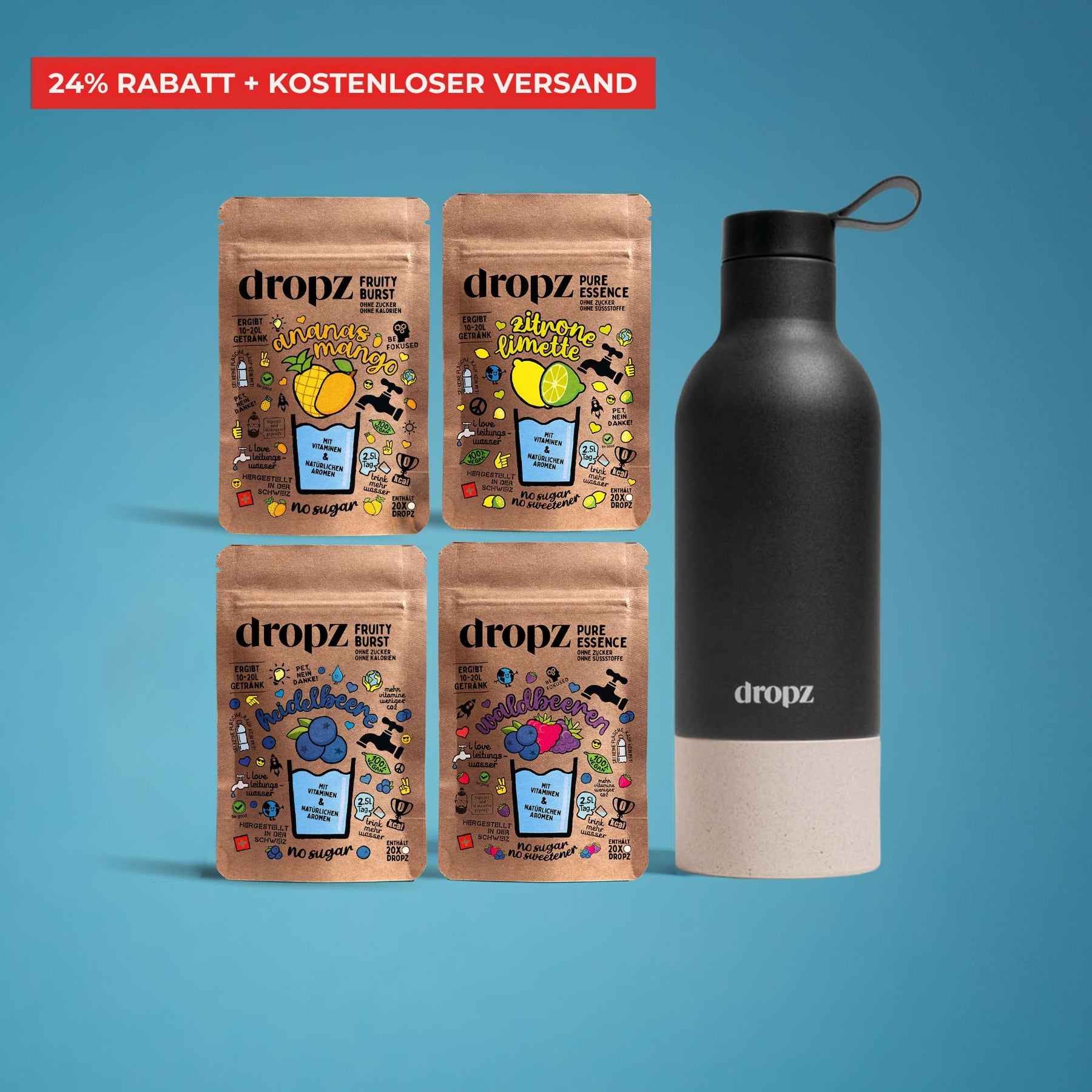 Starter-Sets - dropz + Flasche nach Wahl