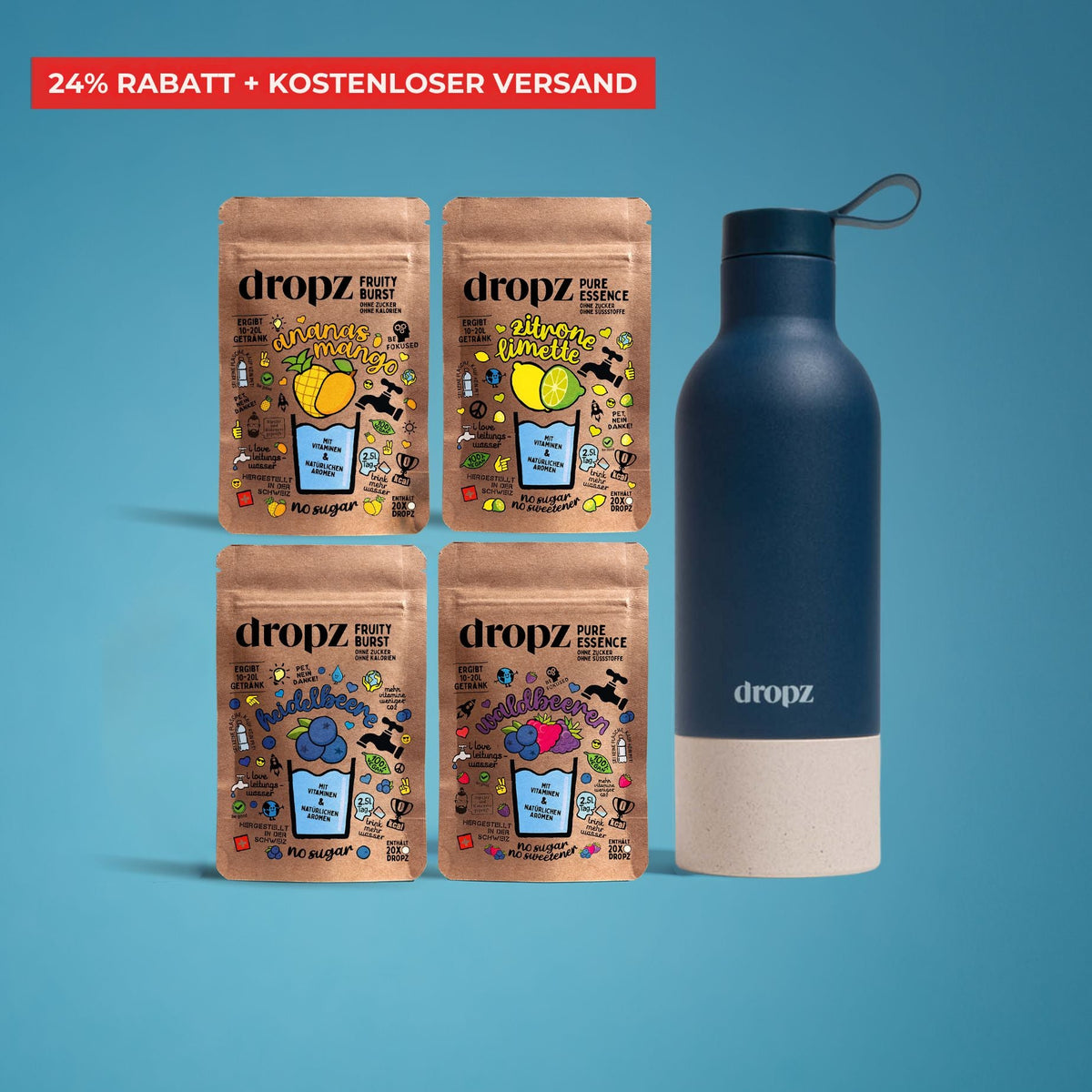 Starter-Sets - dropz + Flasche nach Wahl