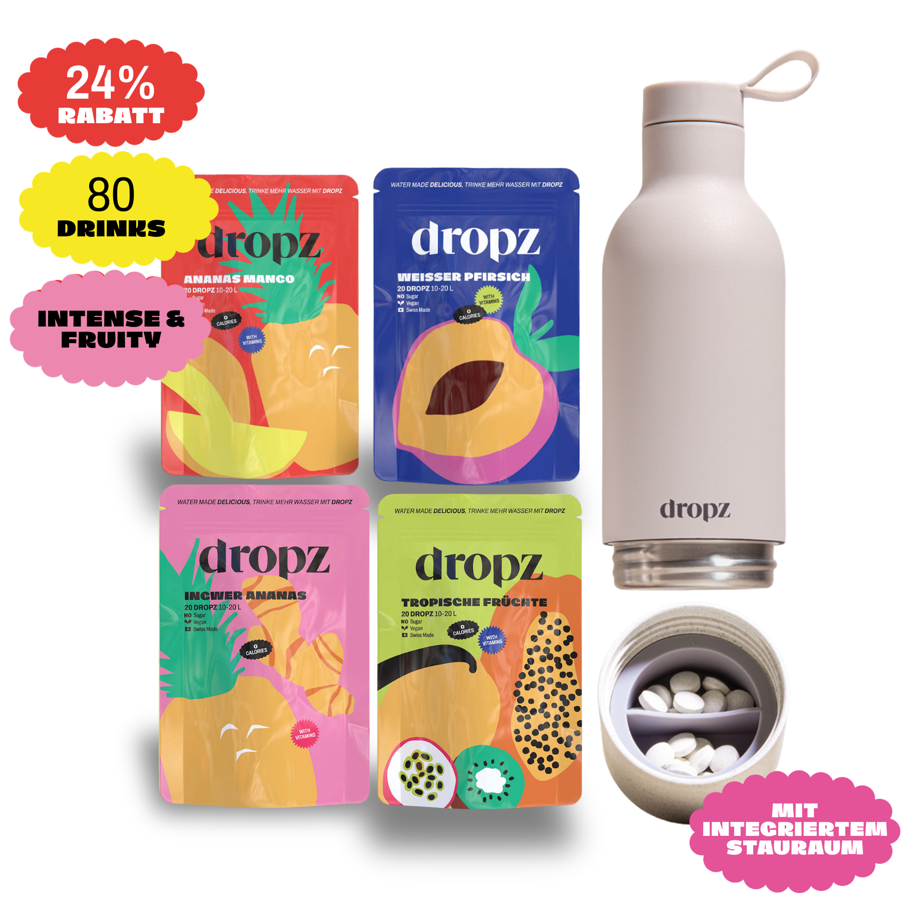 Starter-Sets - dropz + Flasche nach Wahl