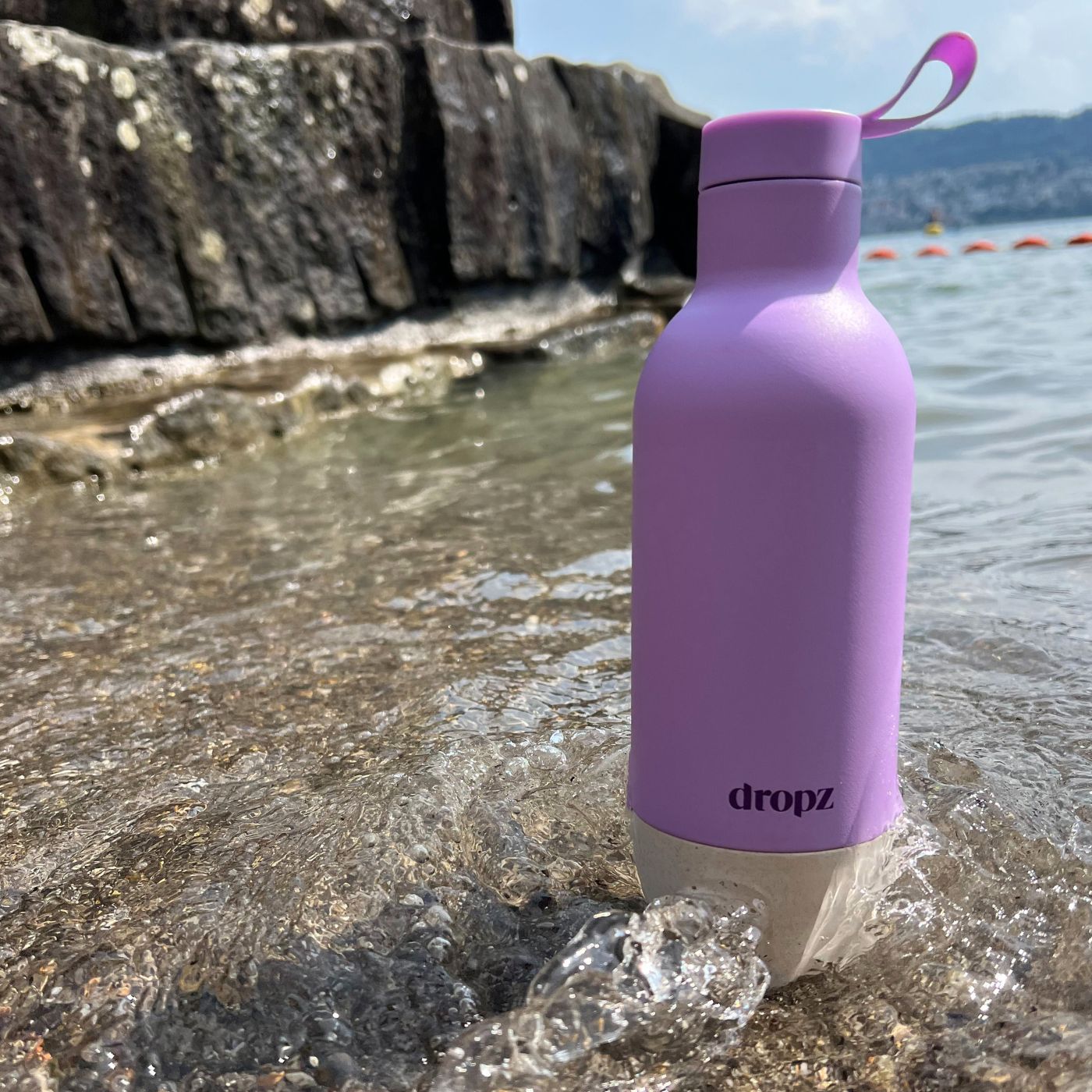 dropz Flasche lavendel - 0.5 L mit Aufbewahrungsfach